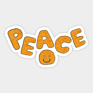 Chicken Nugget Peace Smile Cute Meme Funny Logo Food Sticker